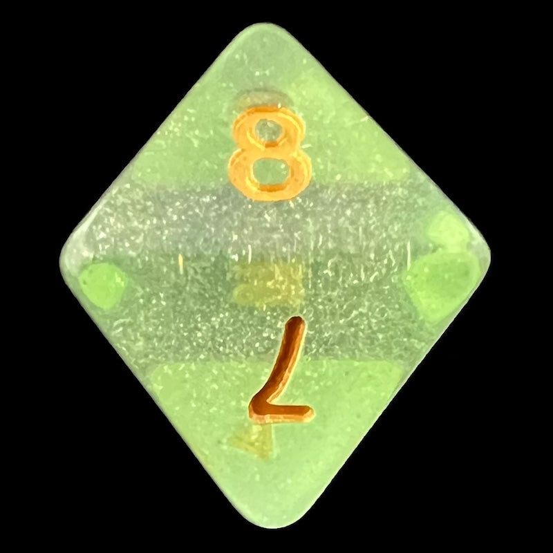 TDSO Iridescent Glitter Green D8 Dice