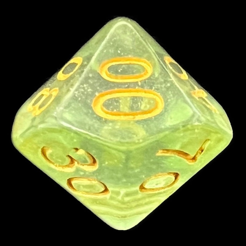 TDSO Iridescent Glitter Green Percentile Dice