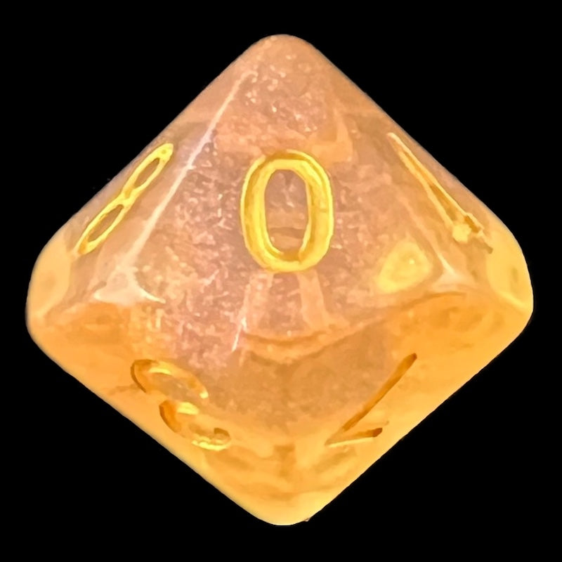 TDSO Iridescent Glitter Orange D10 Dice