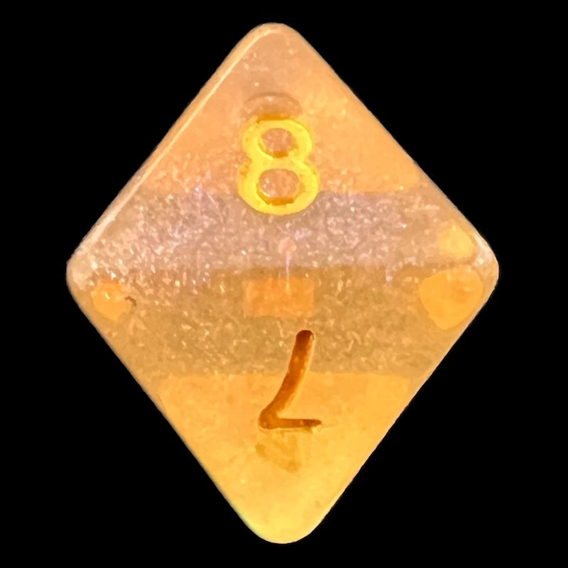 TDSO Iridescent Glitter Orange D8 Dice