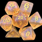 TDSO Iridescent Glitter Orange 7 Dice Polyset