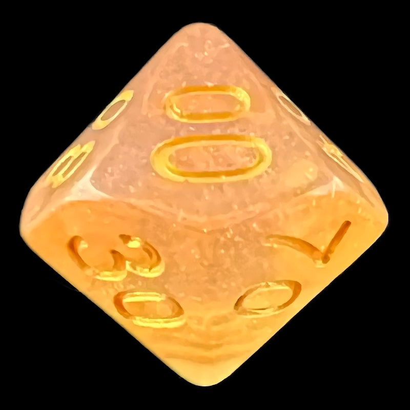 TDSO Iridescent Glitter Orange Percentile Dice