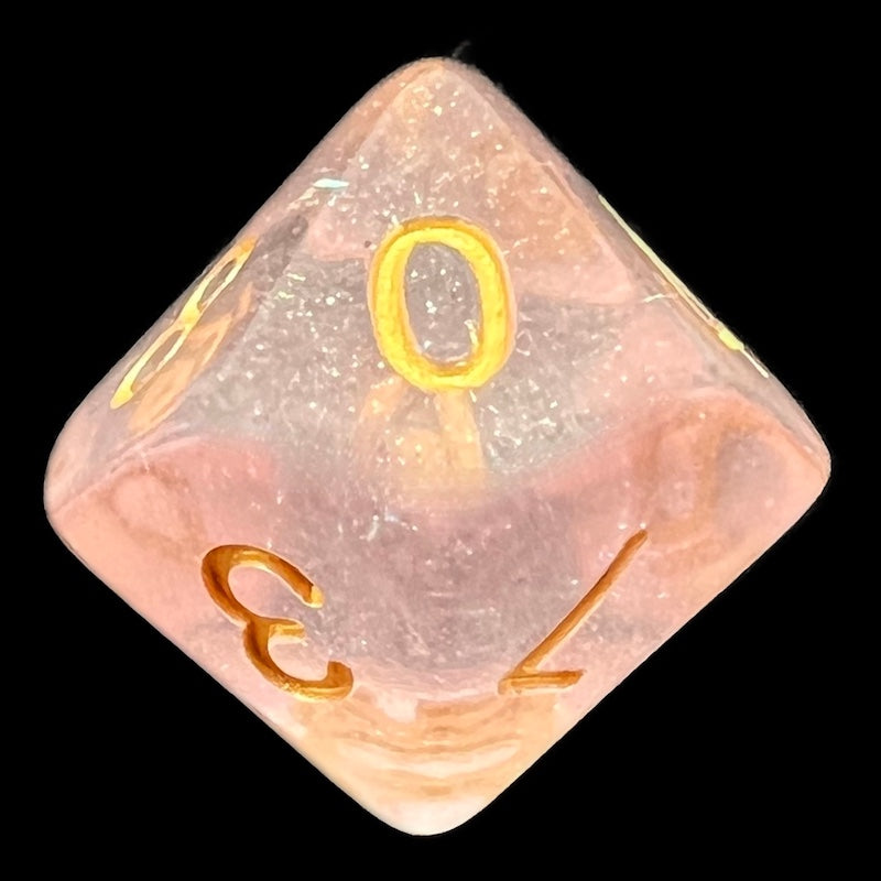 CLEARANCE TDSO Iridescent Glitter Pink D10 Dice