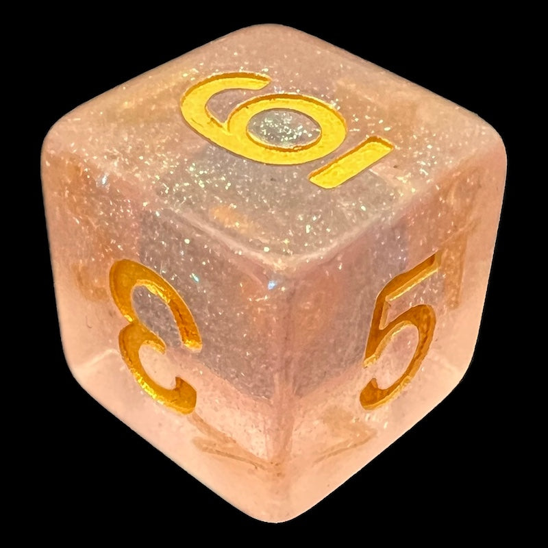 CLEARANCE TDSO Iridescent Glitter Pink D6 Dice