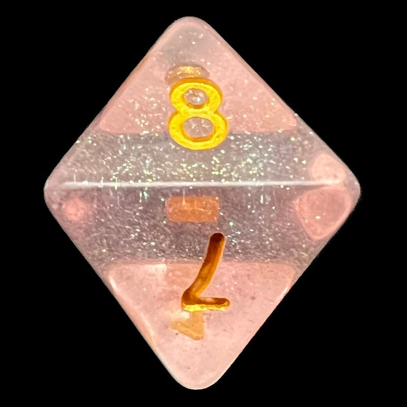 CLEARANCE TDSO Iridescent Glitter Pink D8 Dice