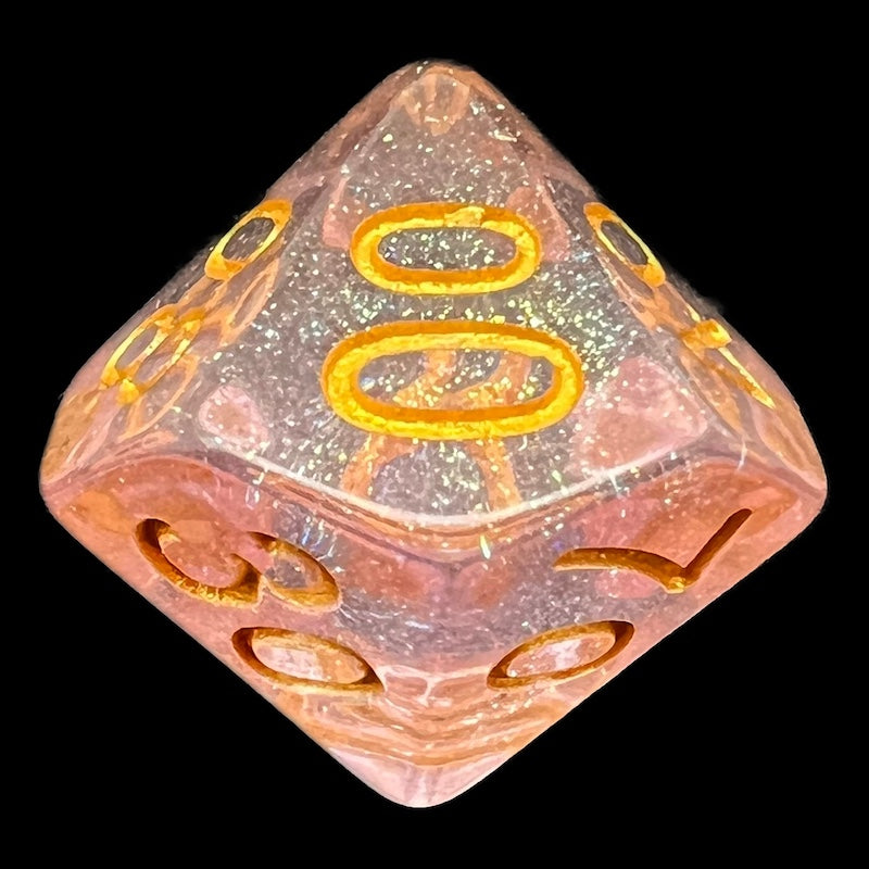 CLEARANCE TDSO Iridescent Glitter Pink Percentile Dice