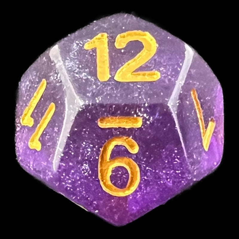 TDSO Iridescent Glitter Purple D12 Dice