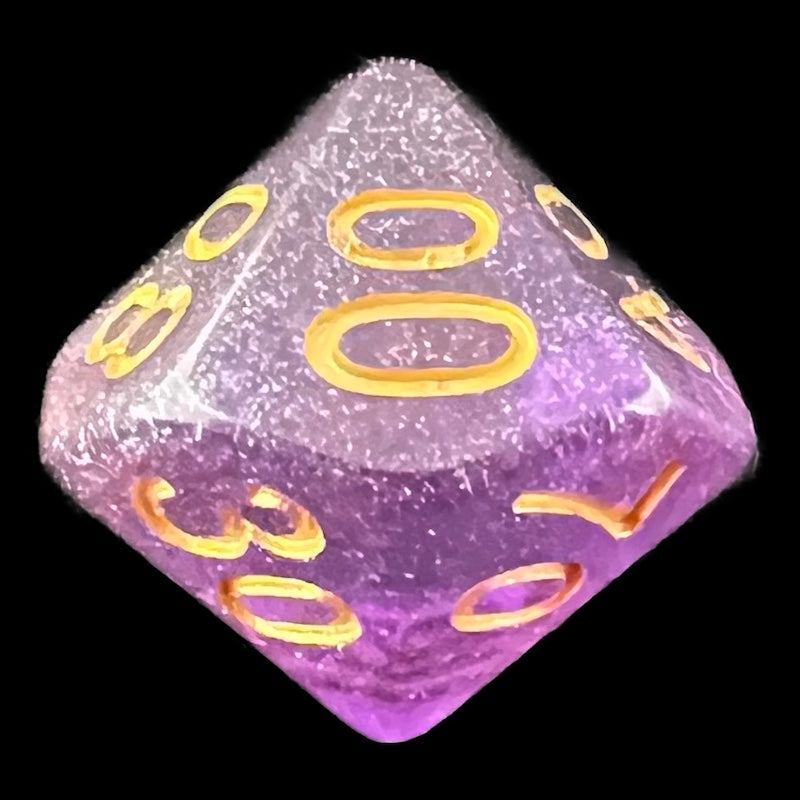TDSO Iridescent Glitter Purple Percentile Dice