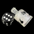 CLEARANCE TDSO Liquid Core Black Cat With Silver Potion Bottle D8 Dice
