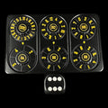 TDSO Metal Black & Yellow Credit Card Shaped Polyset Dice Spinner