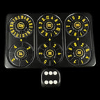 TDSO Metal Black & Yellow Credit Card Shaped Polyset Dice Spinner