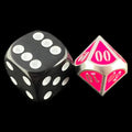 TDSO Metal Fire Forge Silver & Fluorescent Pink MINI 12mm Percentile Dice