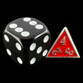 TDSO Metal Fire Forge Silver & Red MINI 12mm D4 Dice