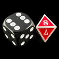 TDSO Metal Fire Forge Silver & Red MINI 12mm D8 Dice