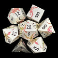 TDSO Metal Flying Dragon Silver Pink & Green Colour Shift 7 Dice Polyset