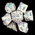 TDSO Metal Flying Dragon Silver Blue & Purple Colour Shift 7 Dice Polyset