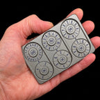 TDSO Metal Grey & Dark Blue Credit Card Shaped Polyset Dice Spinner