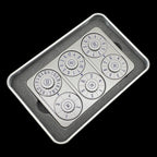 TDSO Metal Grey & Dark Blue Credit Card Shaped Polyset Dice Spinner