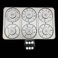 TDSO Metal Grey & Dark Blue Credit Card Shaped Polyset Dice Spinner