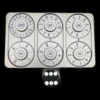 TDSO Metal Grey & Dark Blue Credit Card Shaped Polyset Dice Spinner