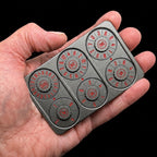 TDSO Metal Grey & Red Credit Card Shaped Polyset Dice Spinner