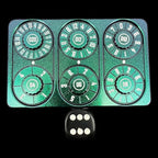TDSO Metal Iridescent Purple Green & White Credit Card Shaped Polyset Dice Spinner