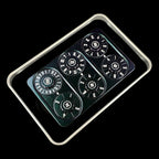 TDSO Metal Iridescent Purple Green & White Credit Card Shaped Polyset Dice Spinner