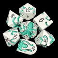 TDSO Metal Kraken Silver & Green 7 Dice Polyset SAMPLE