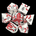 TDSO Metal Kraken Silver & Red 7 Dice Polyset SAMPLE