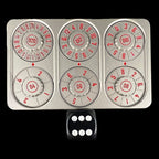 TDSO Metal Silver & Red Credit Card Shaped Polyset Dice Spinner