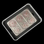 TDSO Metal Silver & Red Credit Card Shaped Polyset Dice Spinner