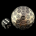 TDSO Metal Titan Antique Silver HUGE 45mm D100 Dice