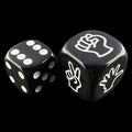 TDSO Opaque Black Rock Paper Scissors 20mm D6 Dice