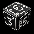 TDSO Opaque Black & White Circuit Board D6 Dice