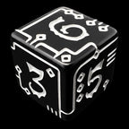 TDSO Opaque Black & White Circuit Board 6 x D6 Dice Set