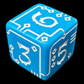 TDSO Opaque Blue & White Circuit Board D6 Dice