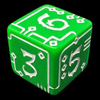 TDSO Opaque Green & White Circuit Board 6 x D6 Dice Set