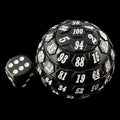 TDSO Opaque Meteor Black & White HUGE 45mm D100 Dice