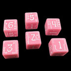 TDSO Opaque Pink & White Circuit Board 6 x D6 Dice Set