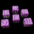 TDSO Opaque Purple & White Circuit Board 6 x D6 Dice Set
