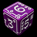 TDSO Opaque Purple & White Circuit Board D6 Dice
