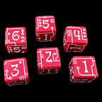 TDSO Opaque Red & White Circuit Board 6 x D6 Dice Set
