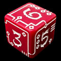 TDSO Opaque Red & White Circuit Board D6 Dice