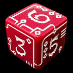 TDSO Opaque Red & White Circuit Board 6 x D6 Dice Set