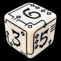 TDSO Opaque White & Black Circuit Board D6 Dice