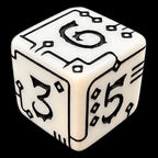 TDSO Opaque White & Black Circuit Board 6 x D6 Dice Set
