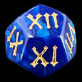 TDSO Pearl Blue & Gold Roman Numeral D12 Dice