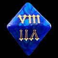 TDSO Pearl Blue & Gold Roman Numeral D8 Dice