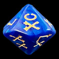 TDSO Pearl Blue & Gold Roman Numeral Percentile Dice