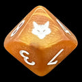 CLEARANCE Pearl Golden & White D10 - Fox/Wolf Logo Dice